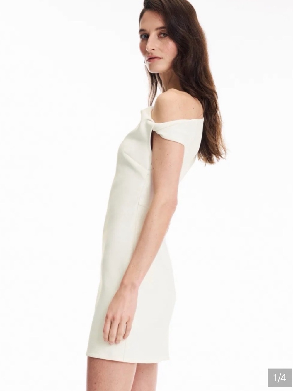 Rosetta Getty Off-Shoulder Mini Dress in Ivory